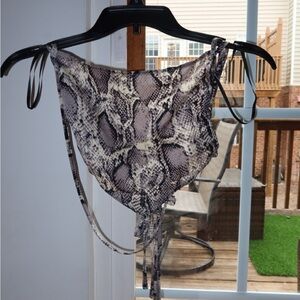 Small snakeskin pattern SHEIN back tie crop. Worn once